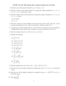 MATH 152, 501–506, Spring 2011, Sample problems for the Final √