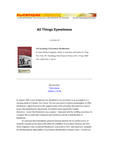 All Things Eyewitness A review of