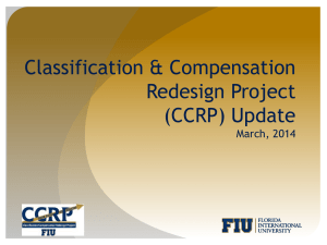 Classification &amp; Compensation Redesign Project (CCRP) Update March, 2014