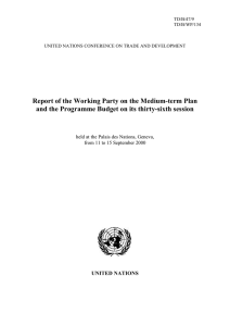 Report of the Working Party on the Medium-term Plan