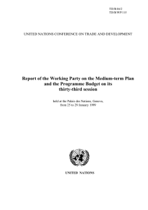 Report of the Working Party on the Medium-term Plan thirty-third session