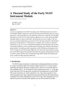 A Thermal Study of the Early NGST Instrument Module