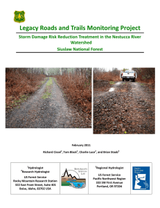 Legacy Roads and Trails Monitoring Project  Watershed
