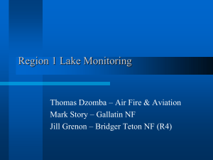 Region 1 Lake Monitoring Thomas Dzomba – Air Fire &amp; Aviation
