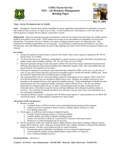 USDA Forest Service NFS – Air Resource Management Briefing Paper