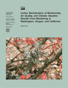 Lichen Bioindication of Biodiversity, Air Quality, and Climate: Baseline