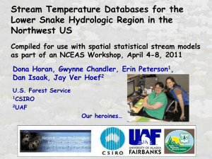 Stream Temperature Databases for the Lower Snake Hydrologic Region in the