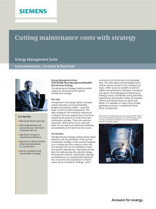 Cutting maintenance costs with strategy Energy Management Suite Instrumentation, Controls &amp; Electrical