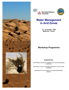 Water Management in Arid Zones Workshop Programme