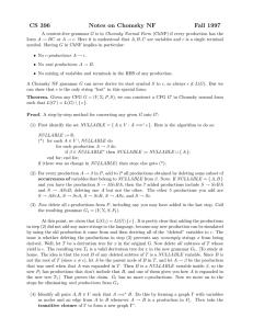 CS 396 Notes on Chomsky NF Fall 1997