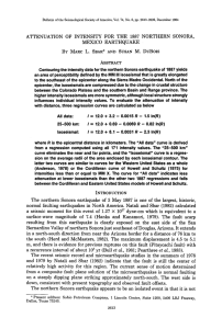 Bulletin of the Seismological Society of America, Vol. 74, No.... A T T E N U A T I O...