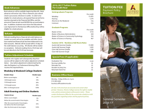 TUITION/FEE Payment Policy Brochure 2016-2017 Tuition Rates