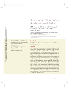 Tectonics and Climate of the Southern Central Andes M.R. Strecker, R.N. Alonso,