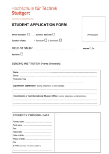 □  STUDENT APPLICATION FORM