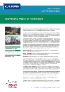 International Master of Architecture Faculty of Architecture Campus Sint-Lucas Ghent, Belgium