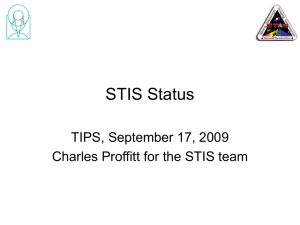 STIS Status TIPS, September 17, 2009 Charles Proffitt for the STIS team