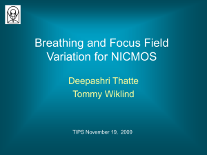 Breathing and Focus Field Variation for NICMOS Deepashri Thatte Tommy Wiklind