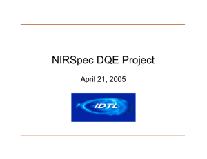 NIRSpec DQE Project April 21, 2005