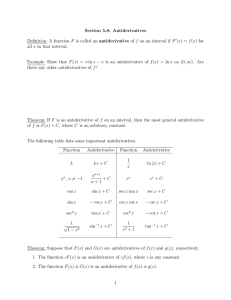 Section 5.8: Antiderivatives