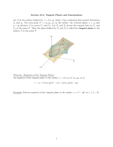 Section 10.4: Tangent Planes and Linearization