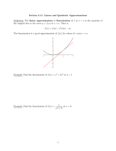 Section 3.11: Linear and Quadratic Approximations
