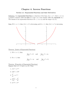 Chapter 4: Inverse Functions