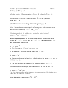 Math 251  Questions for Ch.12 from past exams  J. Lewis 1.