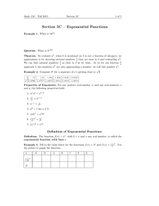 Section 5C – Exponential Functions