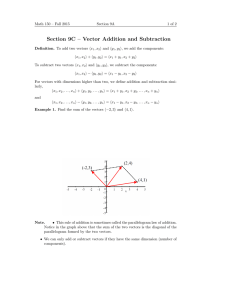 Section 9C – Vector Addition and Subtraction