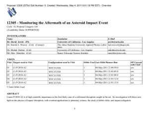 12305 - Monitoring the Aftermath of an Asteroid Impact Event
