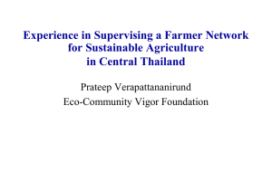 Experience in Supervising a Farmer Network for Sustainable Agriculture in Central Thailand