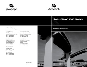 SwitchView 1000 Switch Installer/User Guide ®