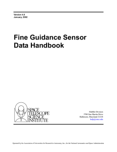 Fine Guidance Sensor Data Handbook Hubble Division 3700 San Martin Drive