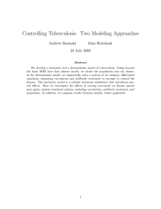 Controlling Tuberculosis: Two Modeling Approaches Andrew Basinski John Holodnak 28 July 2008
