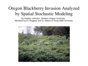Oregon Blackberry Invasion Analyzed  by Spatial Stochastic Modeling