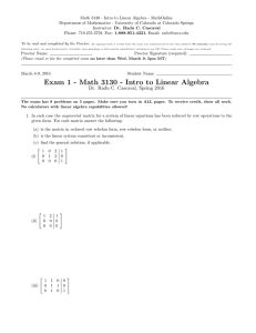 Math 3130 - Intro to Linear Algebra - MathOnline
