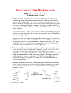 Biosynthesis of Essential Amino Acids