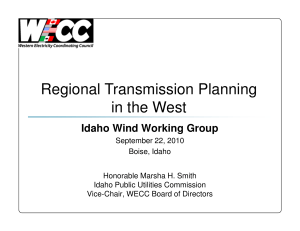 Regional Transmission Planning in the West Idaho Wind Working Group