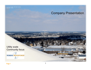 Company Presentation Utility scale Community focus 1