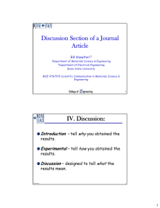 Discussion Section of a Journal Article