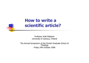 How to write a scientific article?