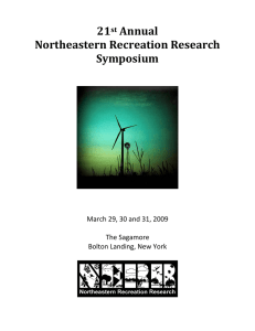 21  Annual  Northeastern Recreation Research  Symposium