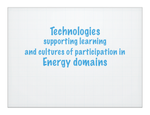 Technologies  Energy domains supporting learning