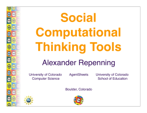 Social Computational Thinking Tools Alexander Repenning