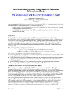 The Envisionment and Discovery Collaboratory (EDC) Collaboration, and Design