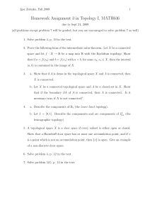 Homework Assignment 3 in Topology I, MATH636