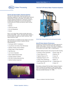 Pall Aria AP-Series Water Treatment Systems System Data Sheet