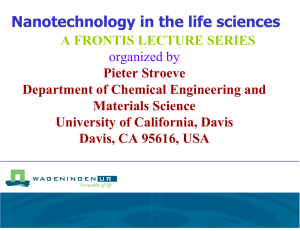 Nanotechnology in the life sciences