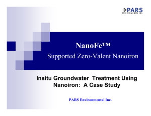 NanoFe™ Supported Zero-Valent Nanoiron Insitu Groundwater  Treatment Using