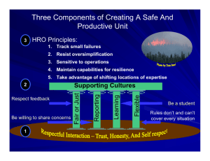 Three Components of Creating A Safe And Productive Unit HRO Principles: